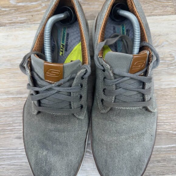 Skechers Moreno-Ederson Vintage Washed Beige Canvas Sneaker Men's Size 12 - Picture 2 of 7